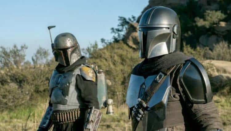 The Mandalorian appearing in The Book of Boba Fett